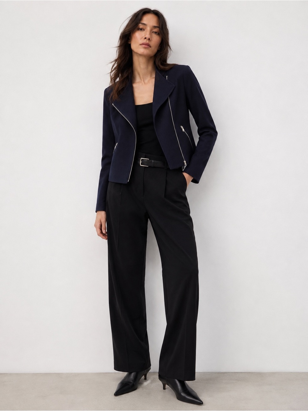 Club Monaco Navy Moto Blazer